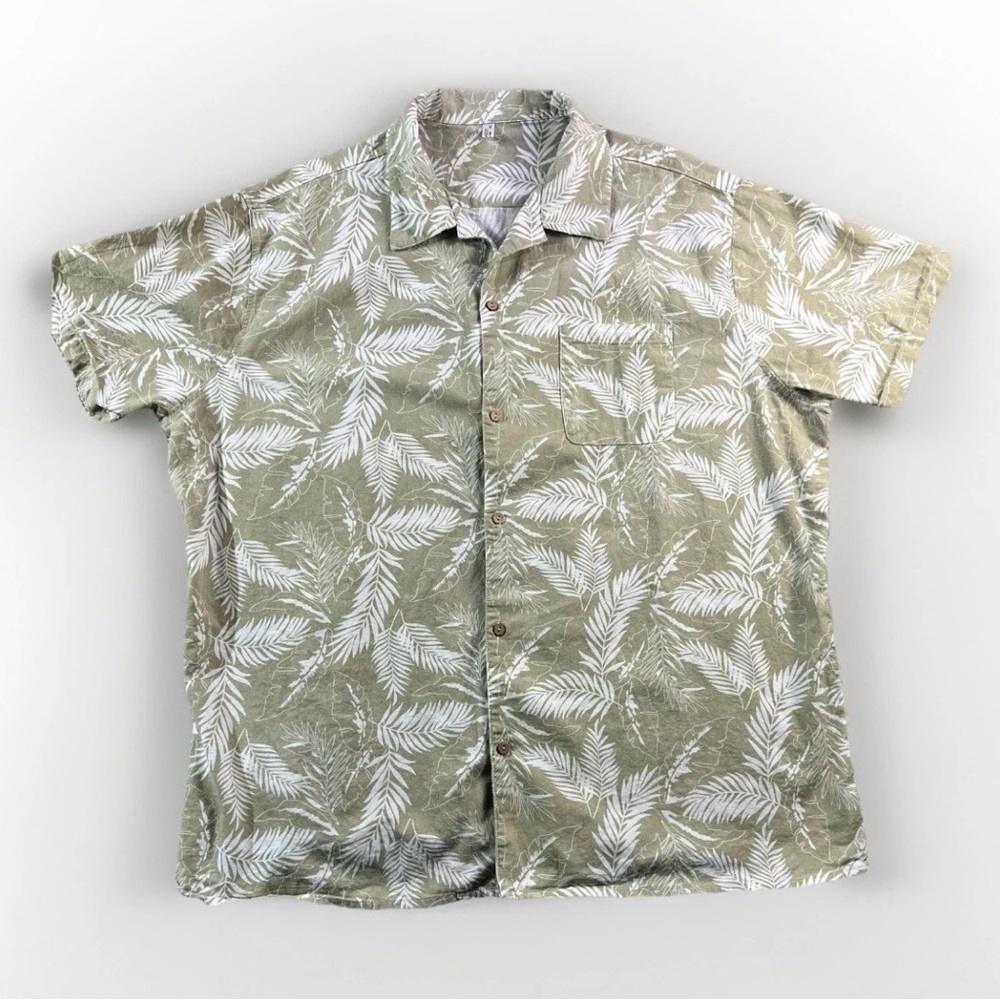 Coofandy Men's Short Sleeve Shirt, Size XXL, Button-Up Hawaiian